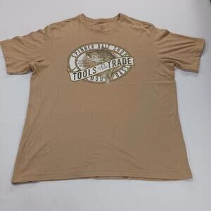 George Crewneck SPINNER BAIT SHOP Men's Beige Cotton Graphic T-Shirt XL (46-48)